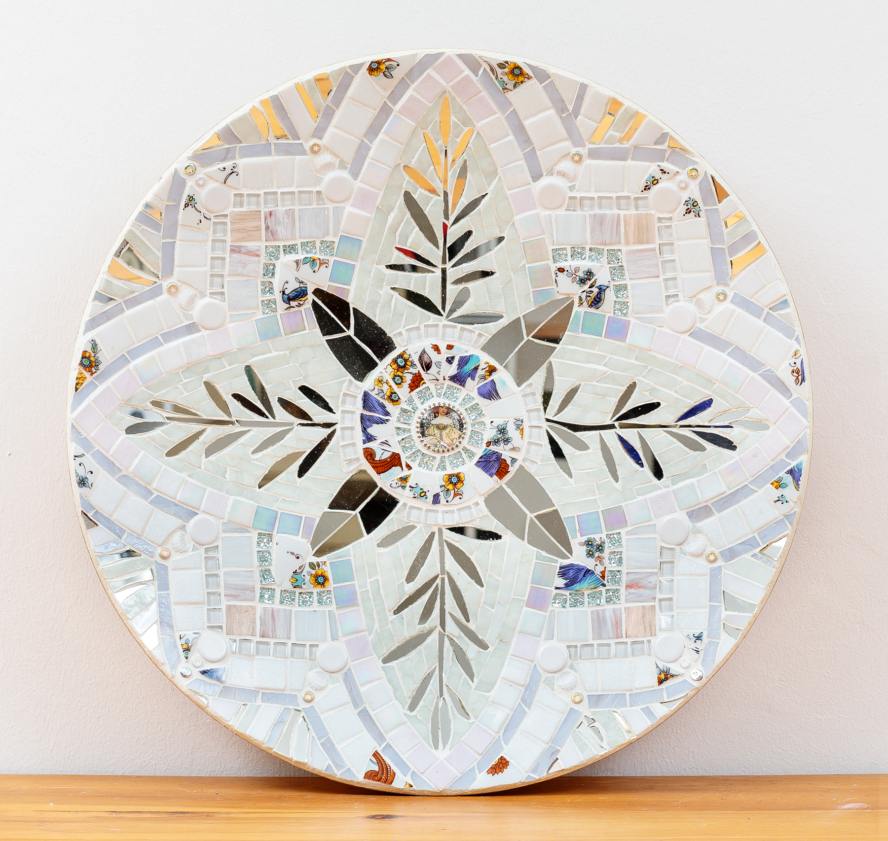 Glasmosaik Wandteller, Mandala - Am Meer