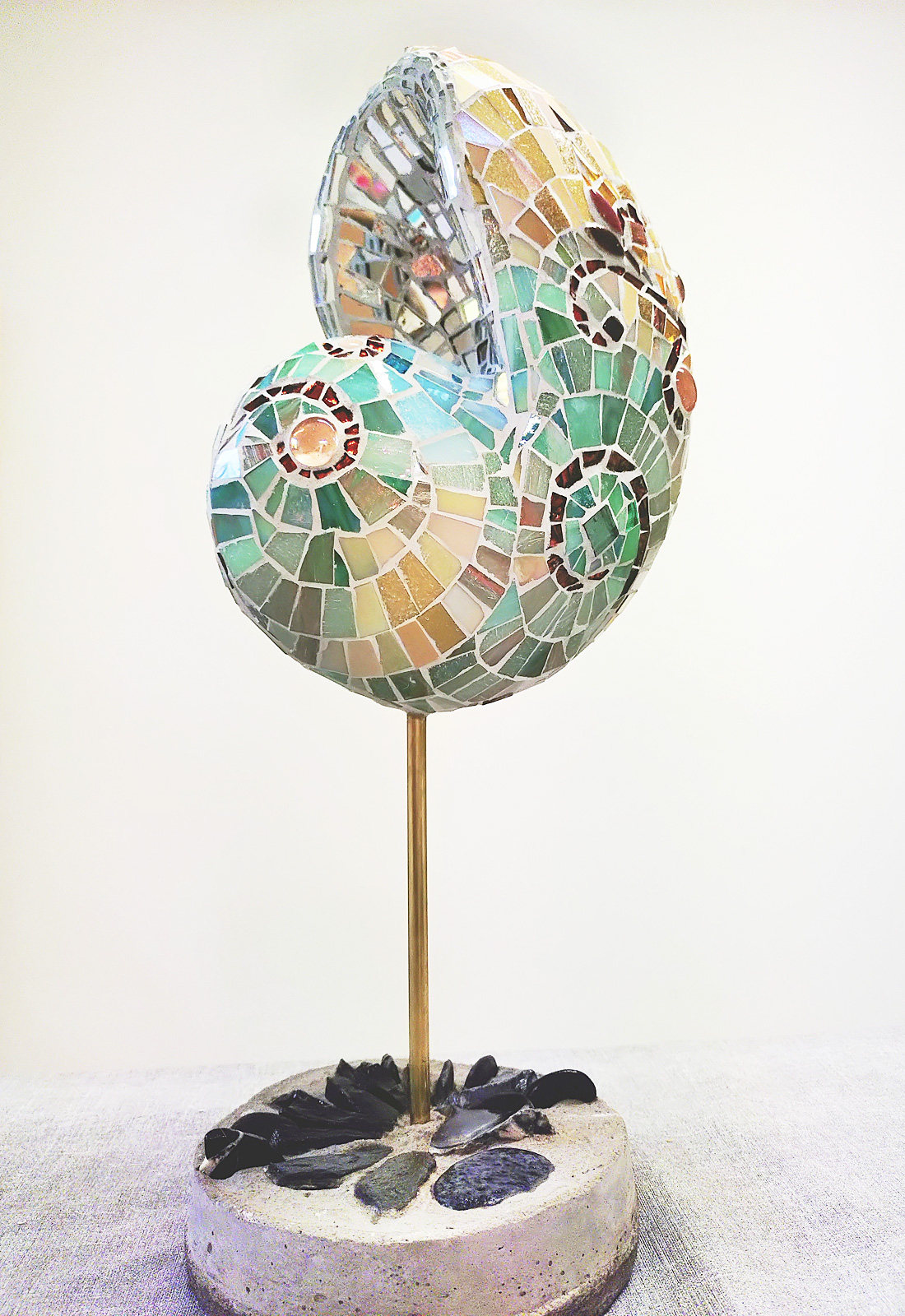 Glasmosaik Skulptur, Nautilus